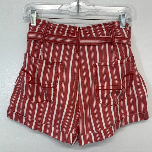 American Eagle Shorts Woman 6  Linen Blend Paper Bag Belted Pockets - Picture 4 of 11